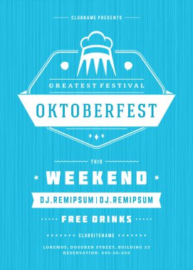 Oktoberfest bira Festivali kutlama retro tipografi poster veya el ilanı