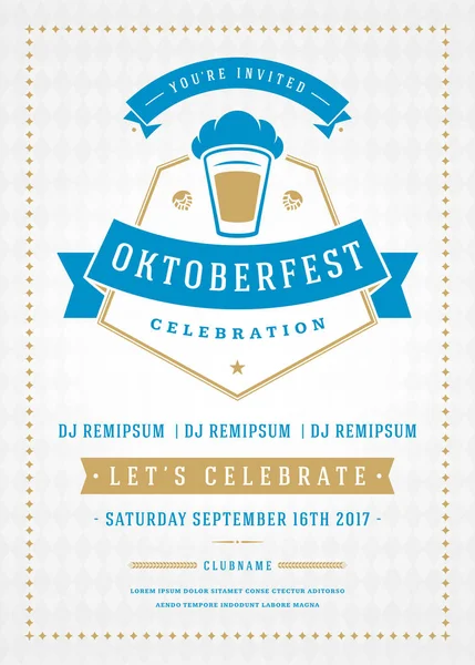 Oktoberfest bira Festivali kutlama retro tipografi poster veya el ilanı