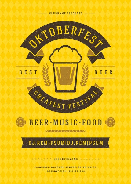 Oktoberfest bira Festivali kutlama retro tipografi poster veya el ilanı