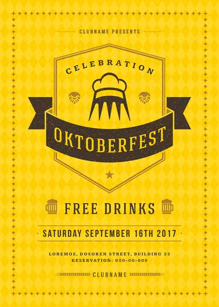 Oktoberfest bira Festivali kutlama retro tipografi poster veya el ilanı