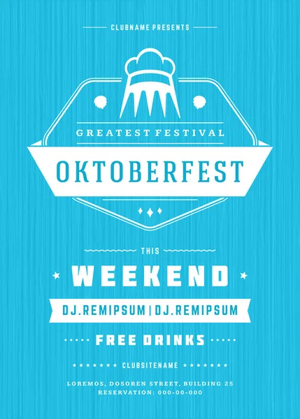 Oktoberfest bira Festivali kutlama retro tipografi poster veya el ilanı