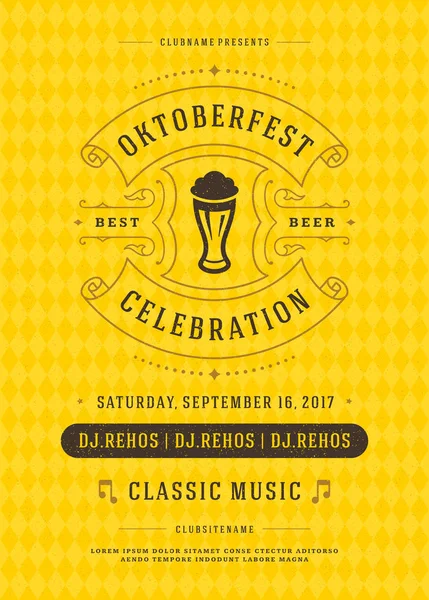 Oktoberfest bira Festivali kutlama retro tipografi poster veya el ilanı