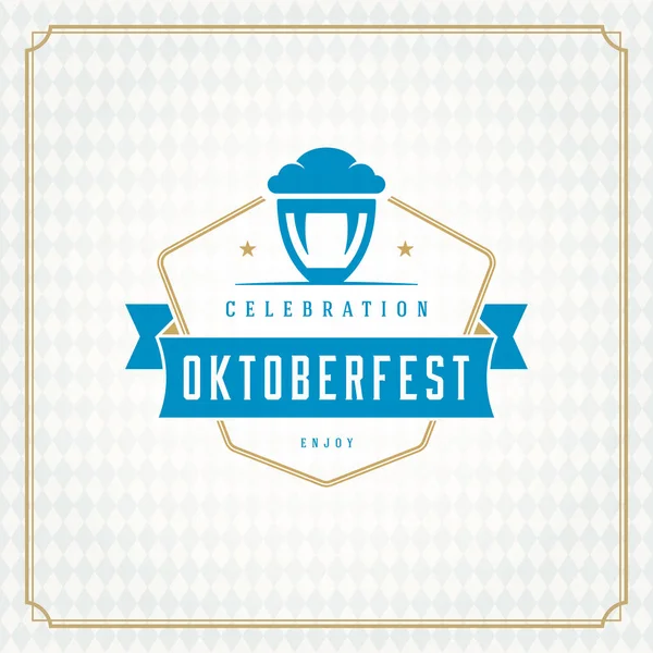 Oktoberfest festival de cerveza celebración tarjeta de felicitación vintage o cartel — Vector de stock