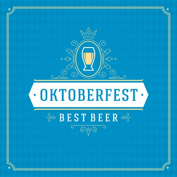 Oktoberfest fête du festival de bière carte de vœux vintage ou affiche — Image vectorielle