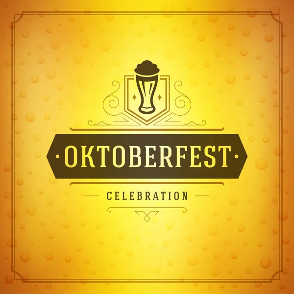 Oktoberfest Bierfest Feier Jahrgangs-Grußkarte oder Plakat — Stockvektor