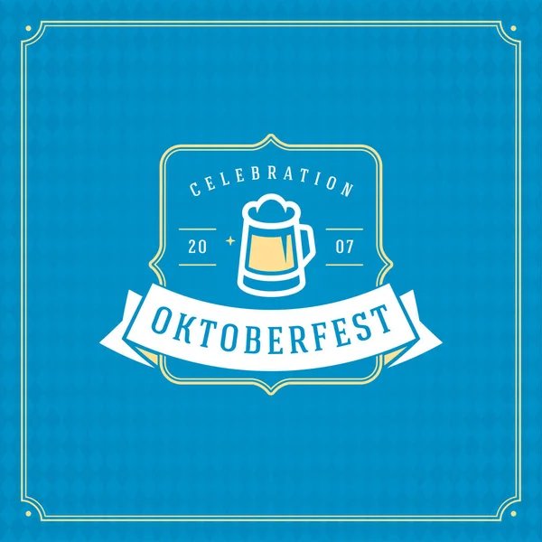 Μπύρας Oktoberfest γιορτή Φεστιβάλ vintage ευχετήρια κάρτα ή αφίσα — Διανυσματικό Αρχείο