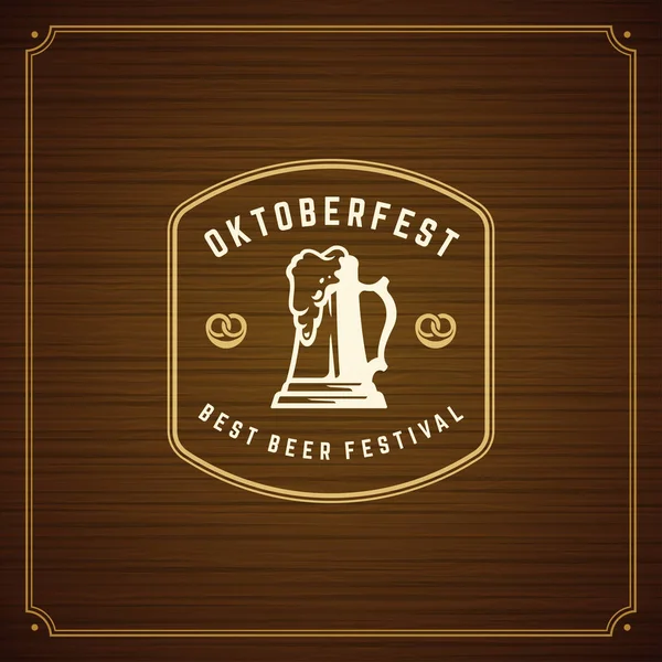 Oktoberfest fête du festival de bière carte de vœux vintage ou affiche — Image vectorielle