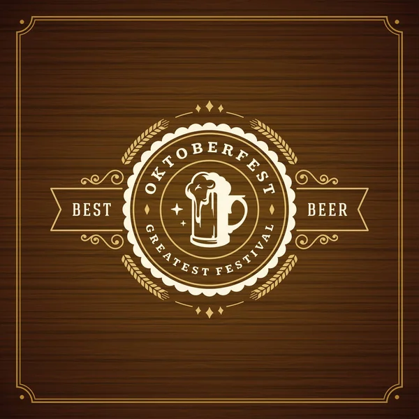 Oktoberfest bira Festivali kutlama vintage tebrik kartı veya poster