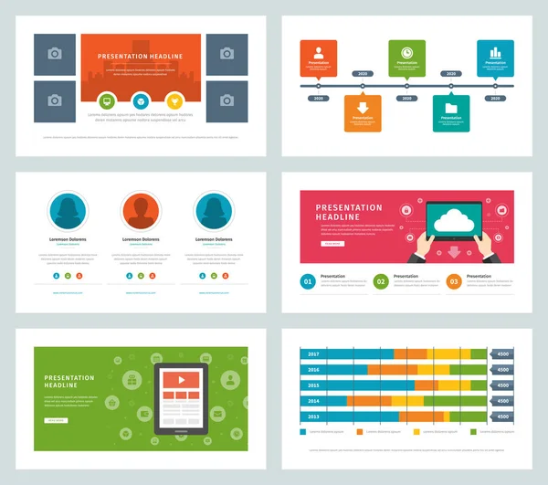 Modelli di presentazione aziendale icone ed elementi infografici vettoriali di design piatto . — Vettoriale Stock