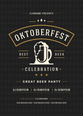 Oktoberfest bira Festivali kutlama retro tipografi poster veya el ilanı