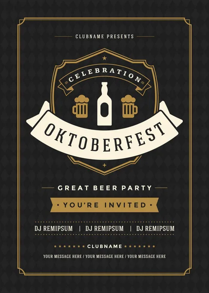 Oktoberfest bira Festivali kutlama retro tipografi poster veya el ilanı