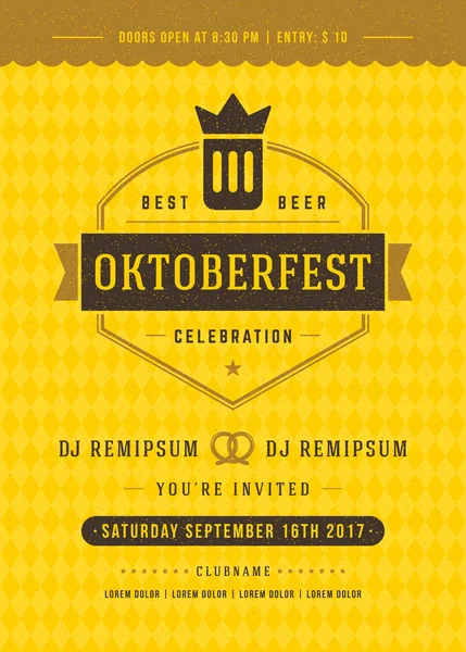 Oktoberfest bira Festivali kutlama retro tipografi poster veya el ilanı