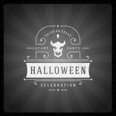 Cadılar Bayramı vektör çizim üzerinde ekran biten film