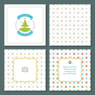 Noel tebrik kartı vektör tasarım ve desen arka plan