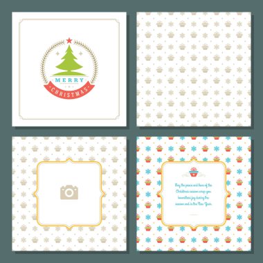 Noel tebrik kartı vektör tasarım ve desen arka plan