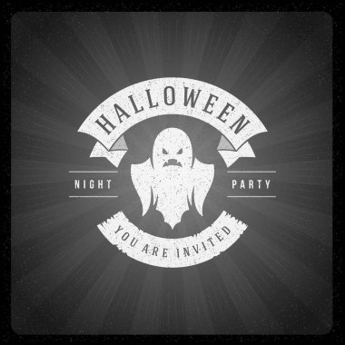 Cadılar Bayramı vektör çizim üzerinde ekran biten film