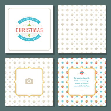 Noel tebrik kartı vektör tasarım ve desen arka plan