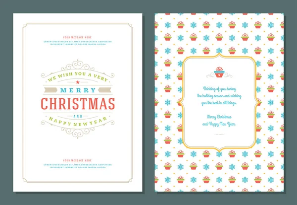 クリスマスのグリーティング カードのデザイン テンプレート. — ストックベクタ