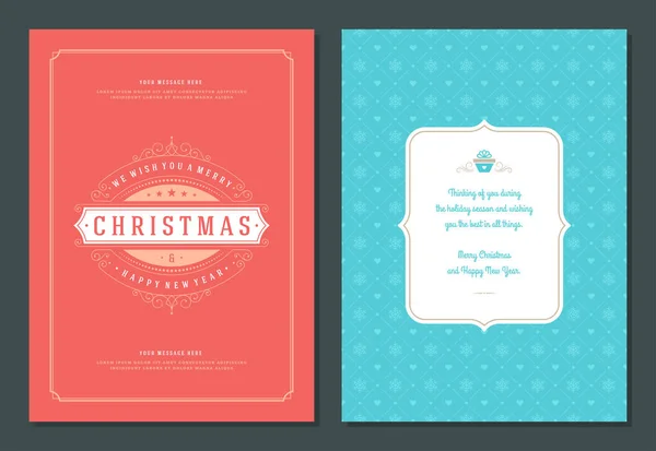 Christmas greeting card design template. — Stock Vector