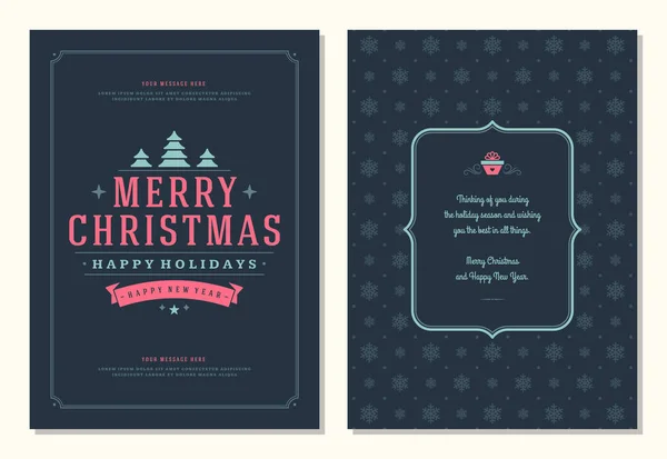 Plantilla de diseño de tarjeta de felicitación de Navidad . — Archivo Imágenes Vectoriales