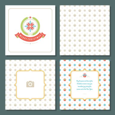 Noel tebrik kartı vektör tasarım ve desen arka plan