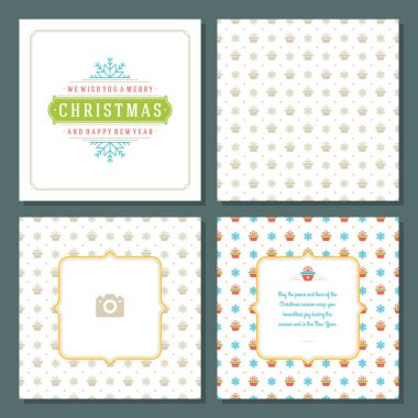 Noel tebrik kartı vektör tasarım ve desen arka plan