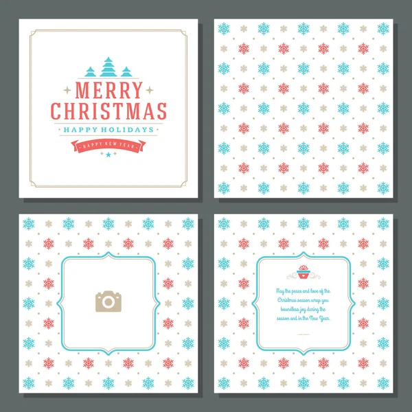 Christmas greeting card vector design and pattern background — Stock Vector
