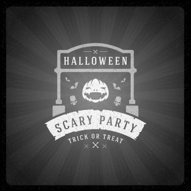 Cadılar Bayramı vektör çizim üzerinde ekran biten film