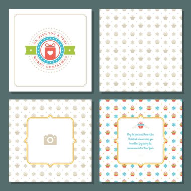 Noel tebrik kartı vektör tasarım ve desen arka plan