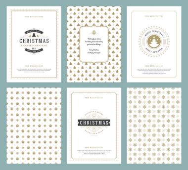 Neşeli Noel tebrik kartları şablonları ve desenler arka planlar