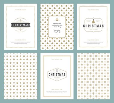 Neşeli Noel tebrik kartları şablonları ve desenler arka planlar