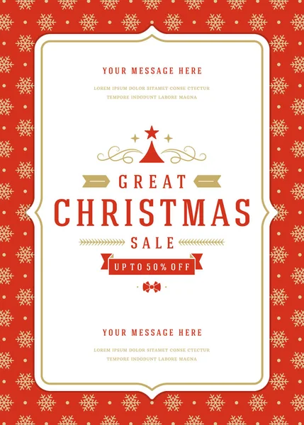 Szórólap-Könyvvásár karácsonyi vagy poszter design kedvezményes ajánlatokat és mintás háttérrel. — Stock Vector