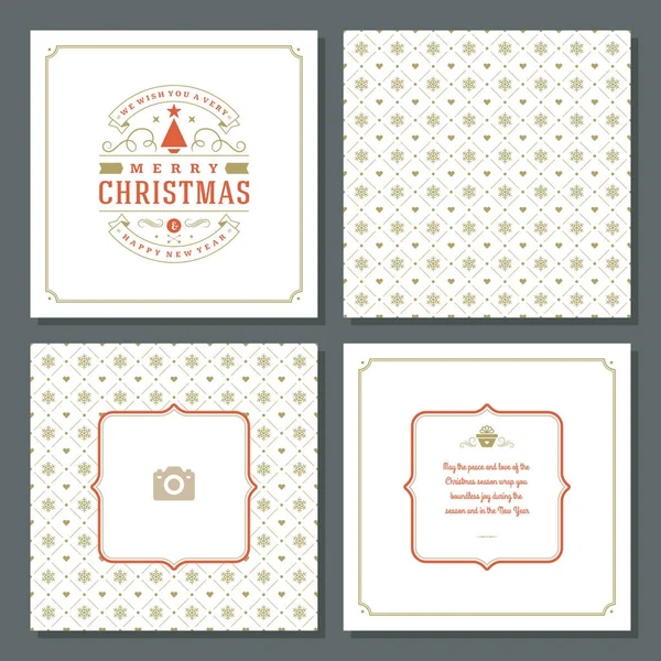 Weihnachten Grußkarte Vektor-Design und Muster Hintergrund — Stockvektor