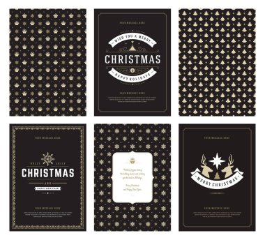 Neşeli Noel tebrik kartları şablonları ve desenler arka planlar