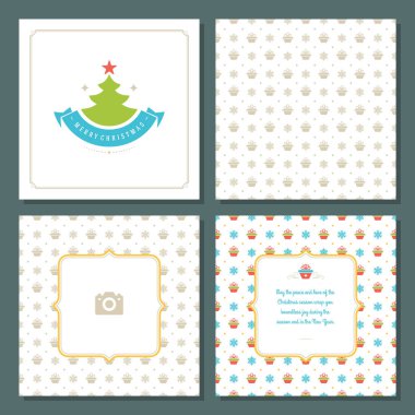 Noel tebrik kartı vektör tasarım ve desen arka plan