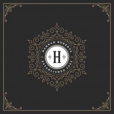 Kaligrafi süsleme süsleme logo tasarım şablonu vektör geliştiği