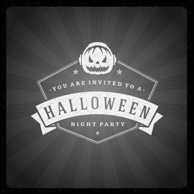 Cadılar Bayramı vektör çizim üzerinde ekran biten film