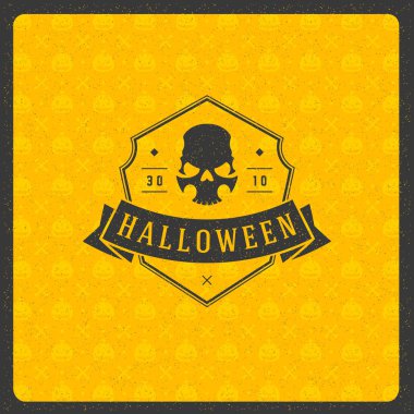 Cadılar Bayramı kutlama tebrik kartı vektör çizim