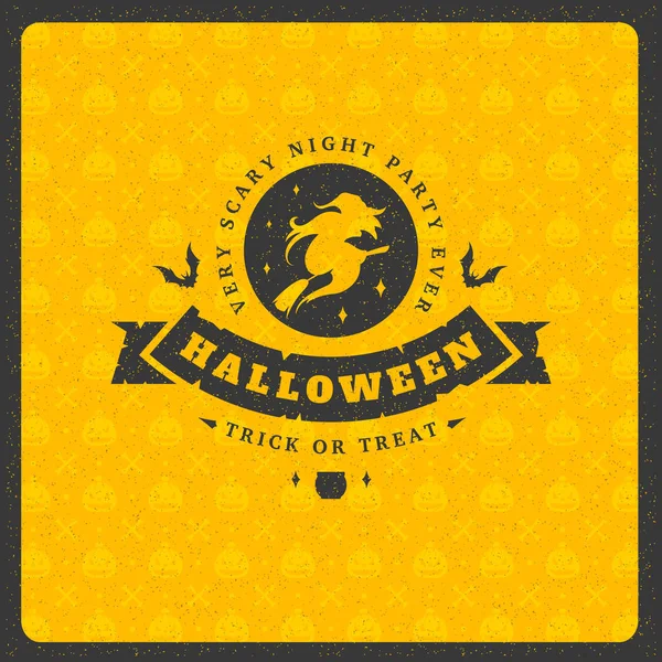 Cadılar Bayramı kutlama tebrik kartı vektör çizim