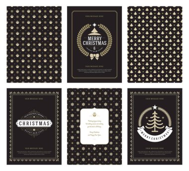 Neşeli Noel tebrik kartları şablonları ve desenler arka planlar