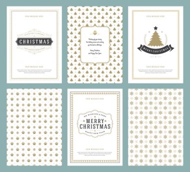 Neşeli Noel tebrik kartları şablonları ve desenler arka planlar