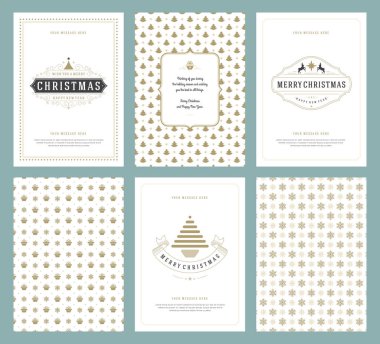 Neşeli Noel tebrik kartları şablonları ve desenler arka planlar