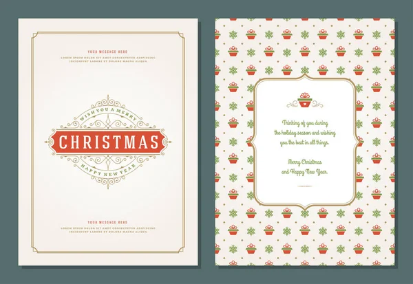크리스마스 인사말 카드 디자인 서식 파일. — 스톡 벡터