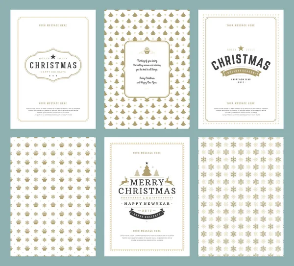 Шаблоны: Рождественские открытки — стоковый вектор