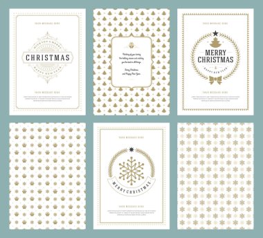 Neşeli Noel tebrik kartları şablonları ve desenler arka planlar