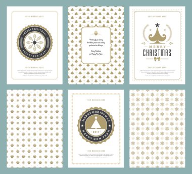 Neşeli Noel tebrik kartları şablonları ve desenler arka planlar