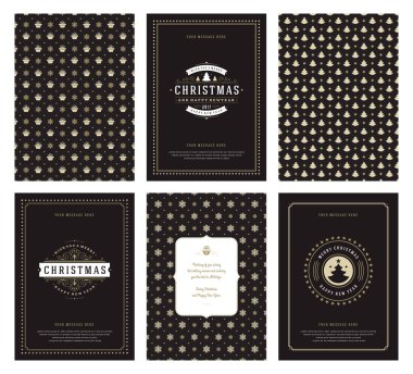 Neşeli Noel tebrik kartları şablonları ve desenler arka planlar