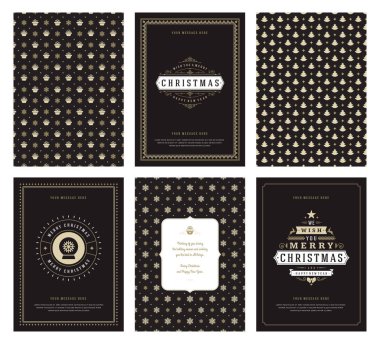 Neşeli Noel tebrik kartları şablonları ve desenler arka planlar