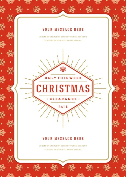 Christmas sale flyer or poster design discount offers and pattern background. — Stock Vector