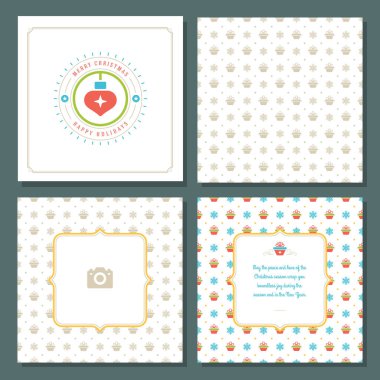 Noel tebrik kartı vektör tasarım ve desen arka plan